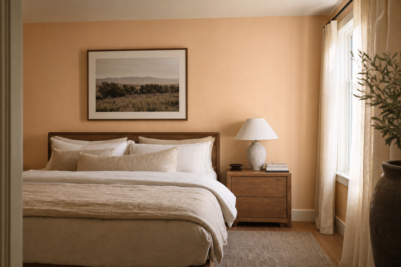 Buttery Pink by Valspar on interiors