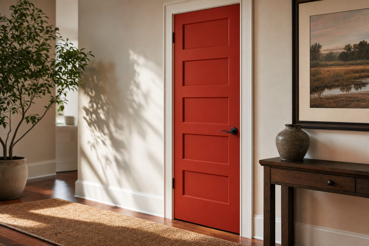 Merlot by Benjamin Moore on interior-doors