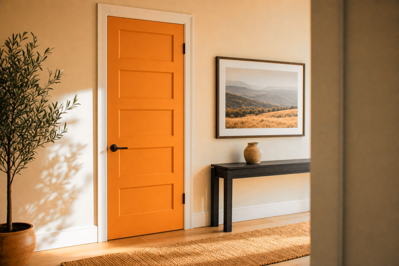 Toasted Pumpkin by Valspar on interior-doors