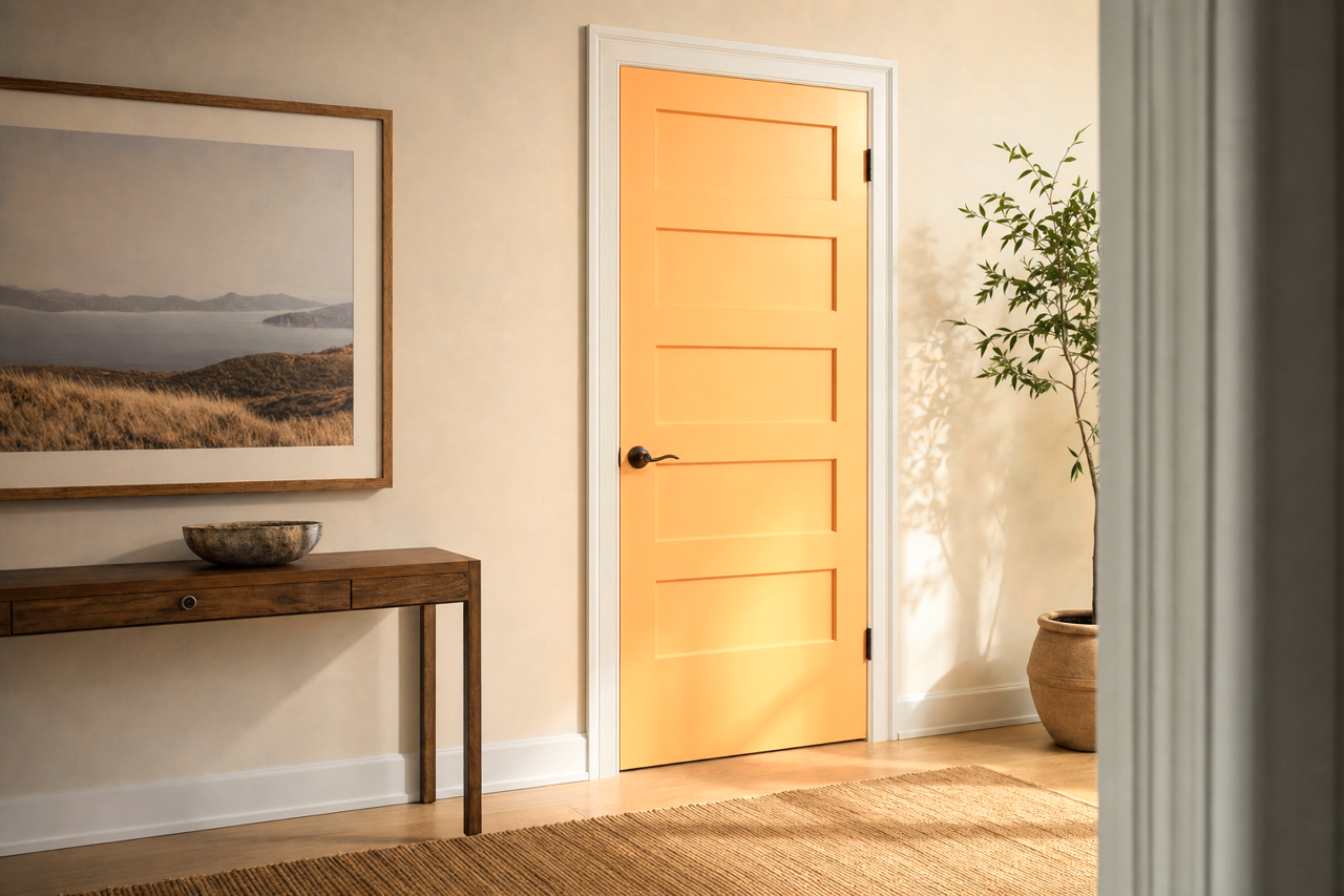 Orange Cream by Valspar on interior-doors