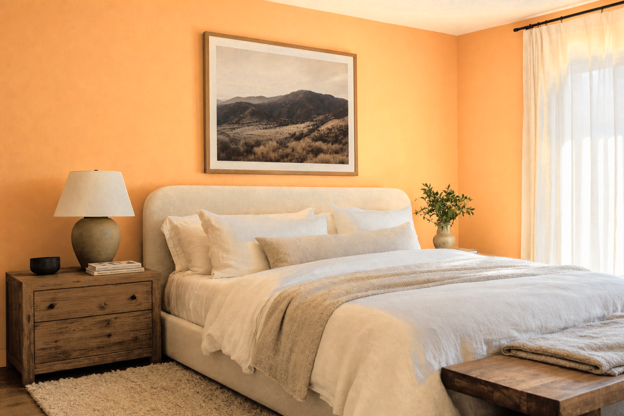 Orange Cream by Valspar on interiors