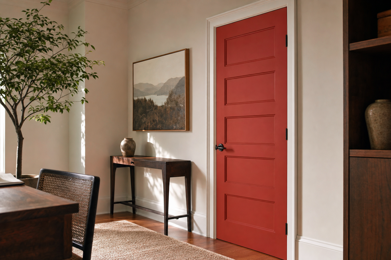 Sangria by Benjamin Moore on interior-doors