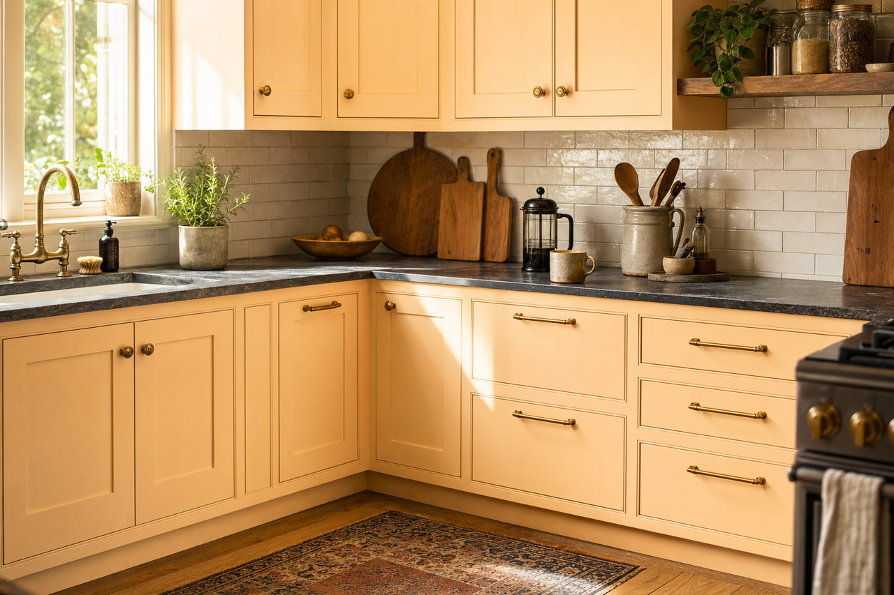 Sisal by Valspar on cabinets