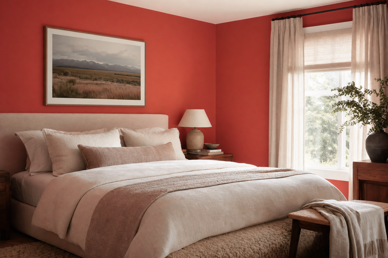 Rosy by Benjamin Moore on interiors