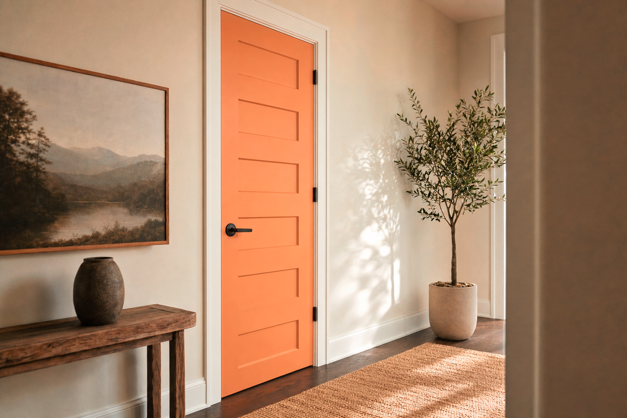 Toasted Apricot by Valspar on interior-doors