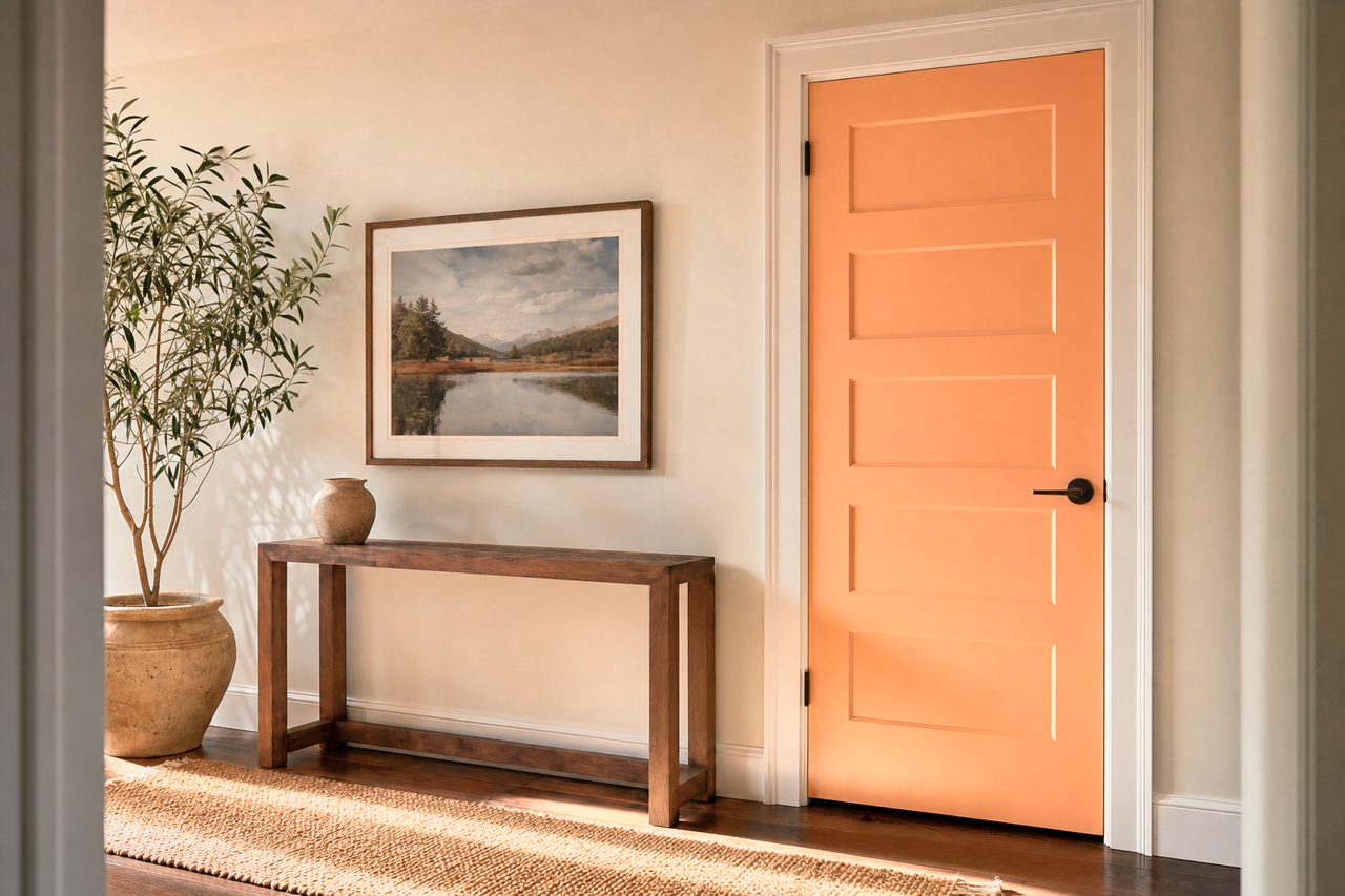 Apricot Honey by Valspar on interior-doors