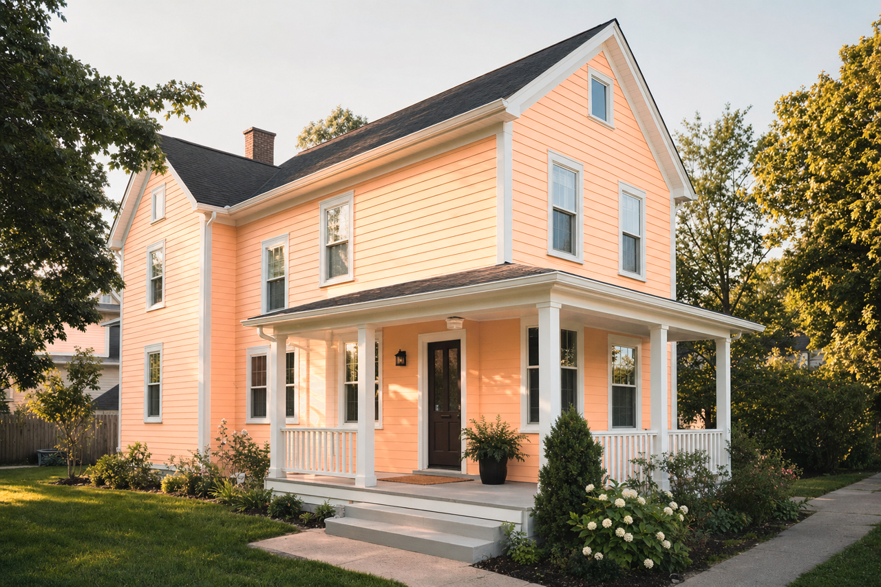 Peach Taffy by Valspar on exterior