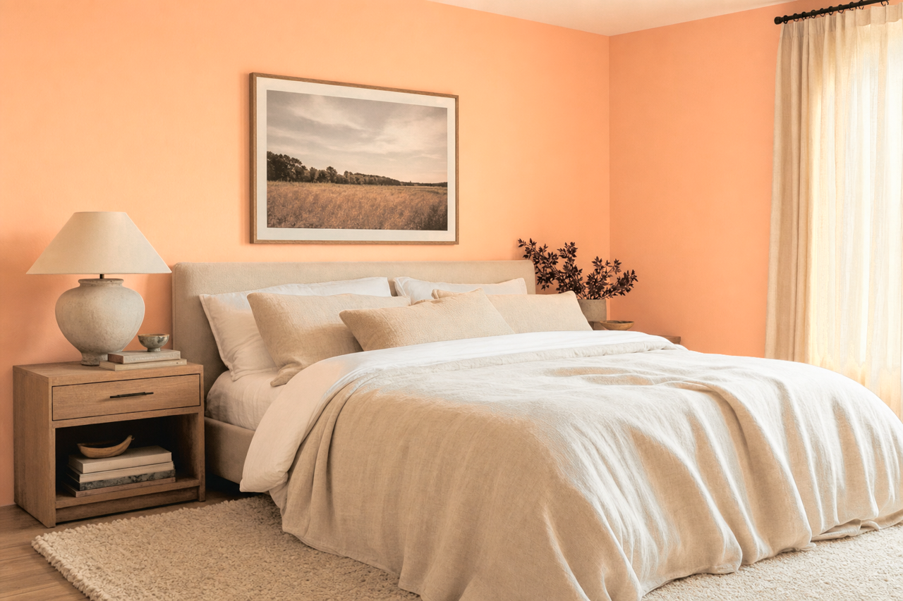 Peach Taffy by Valspar on interiors