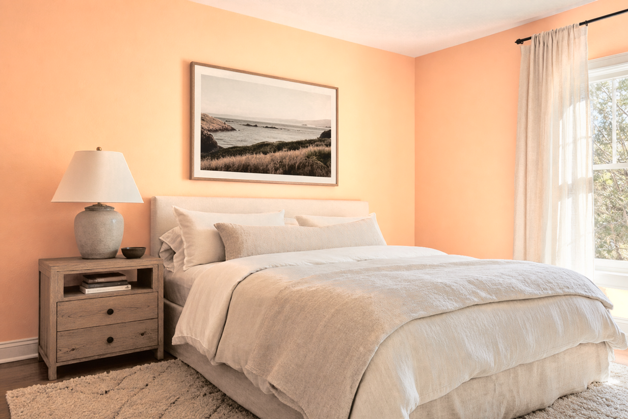 Peach Encounter by Valspar on interiors