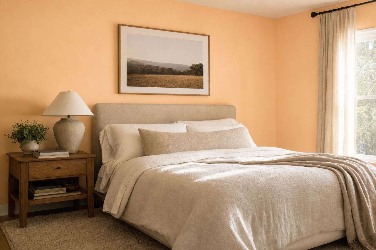 Peach Champagne by Valspar on interiors