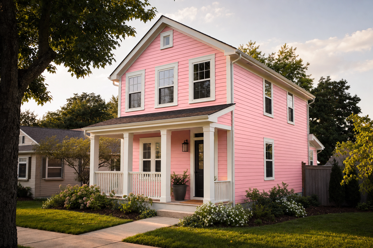 Pink by Benjamin Moore on exterior