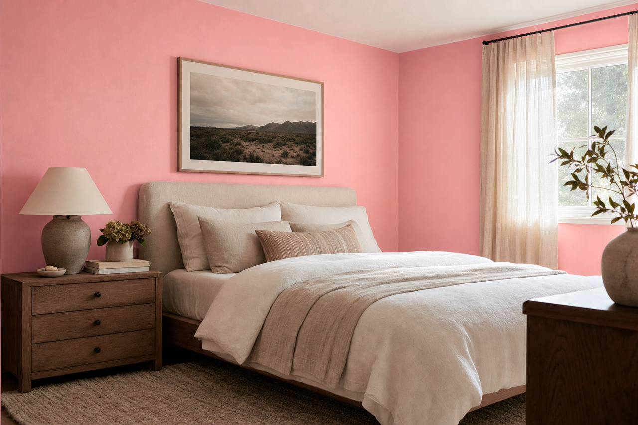Pink by Benjamin Moore on interiors