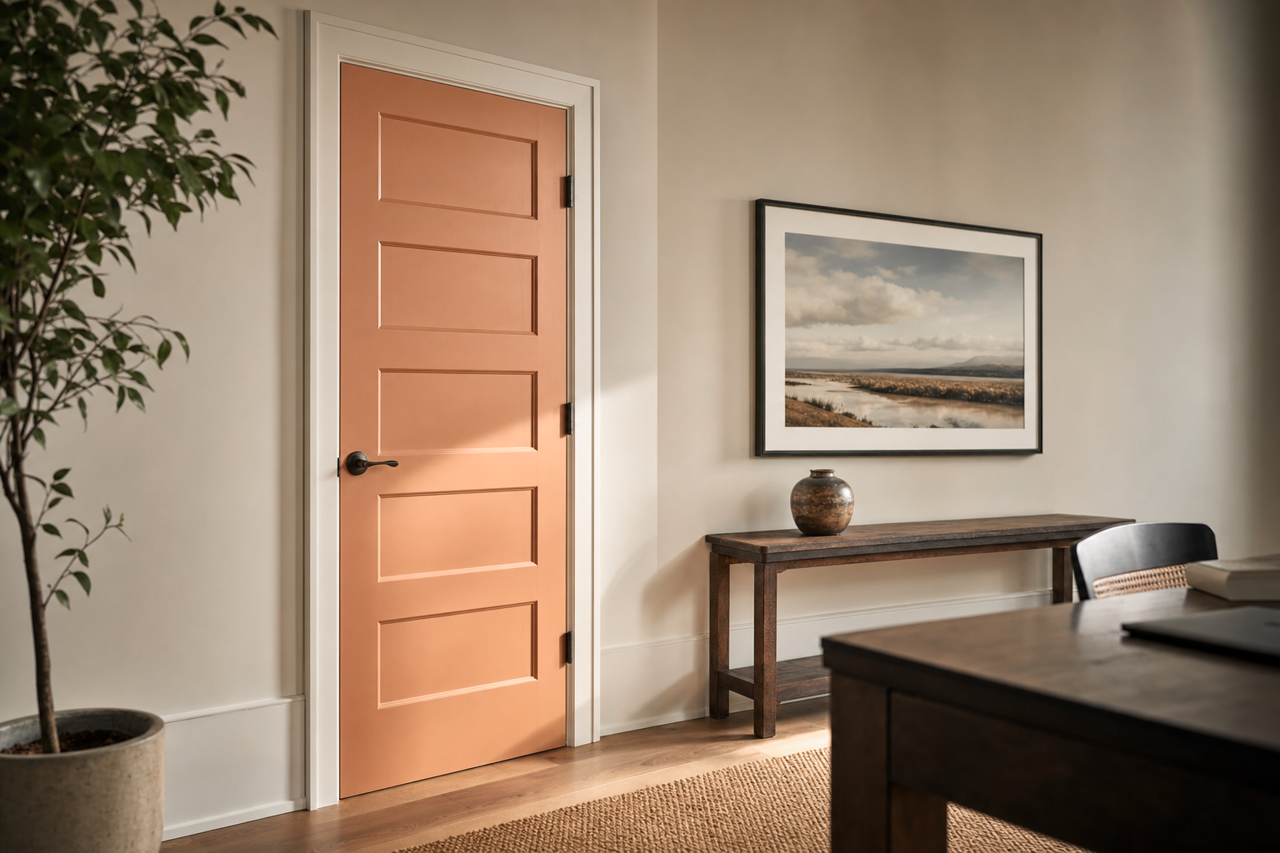 Greek Amber by Valspar on interior-doors