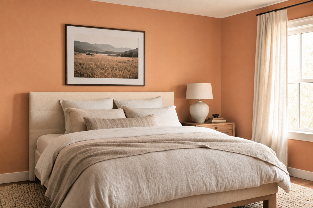 Greek Amber by Valspar on interiors