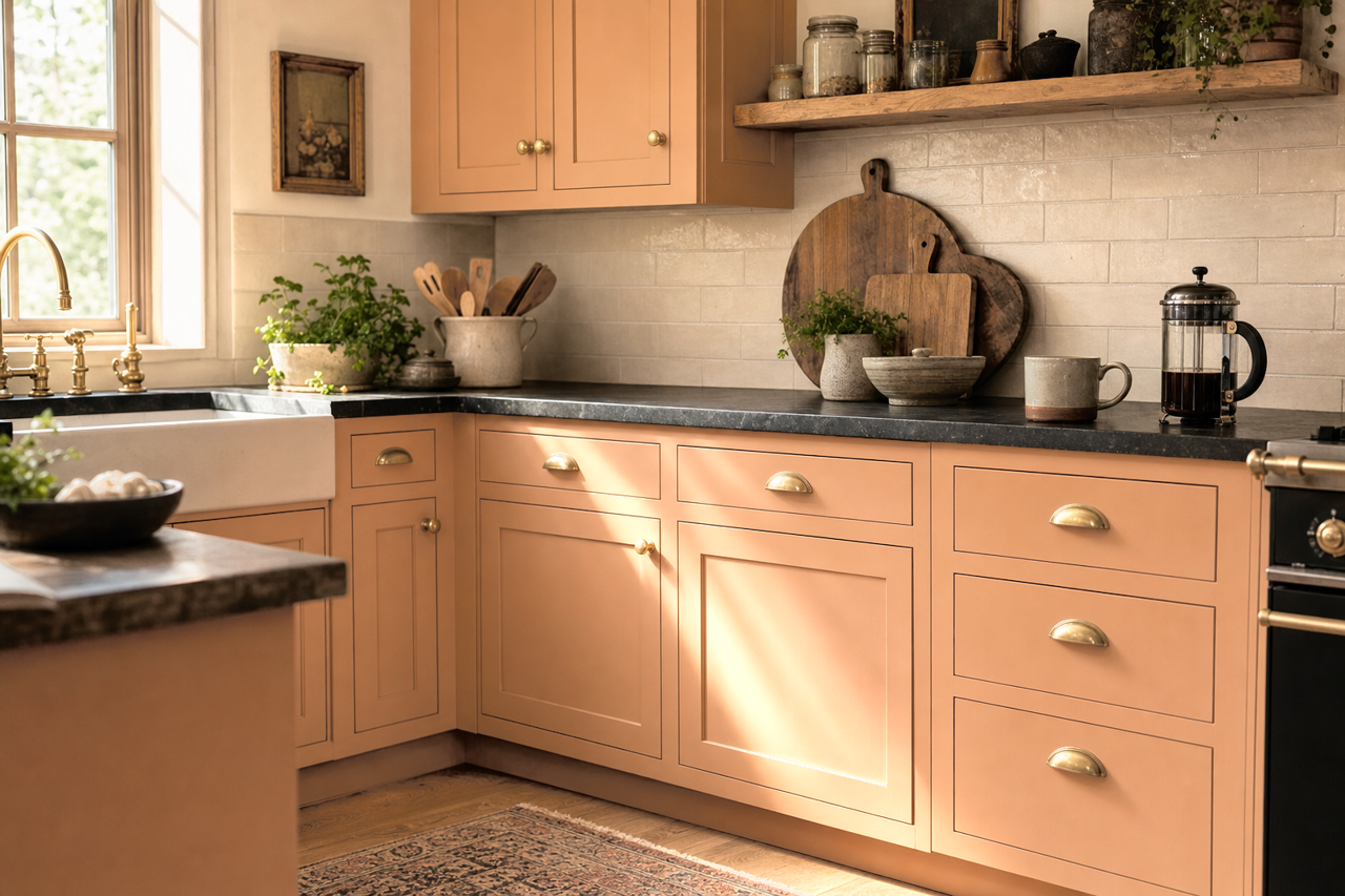 Sweet Cardamom by Valspar on cabinets