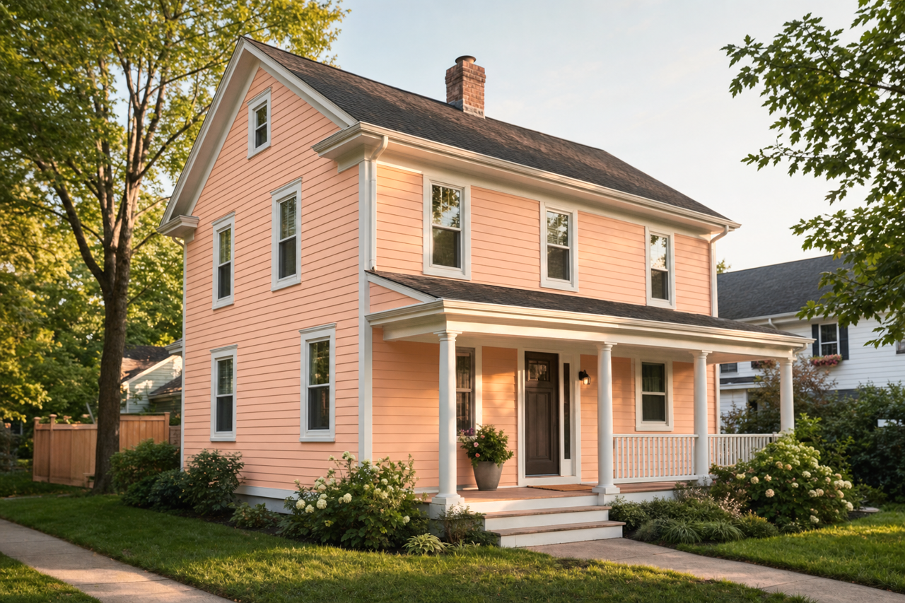 Perfect Peach by Valspar on exterior