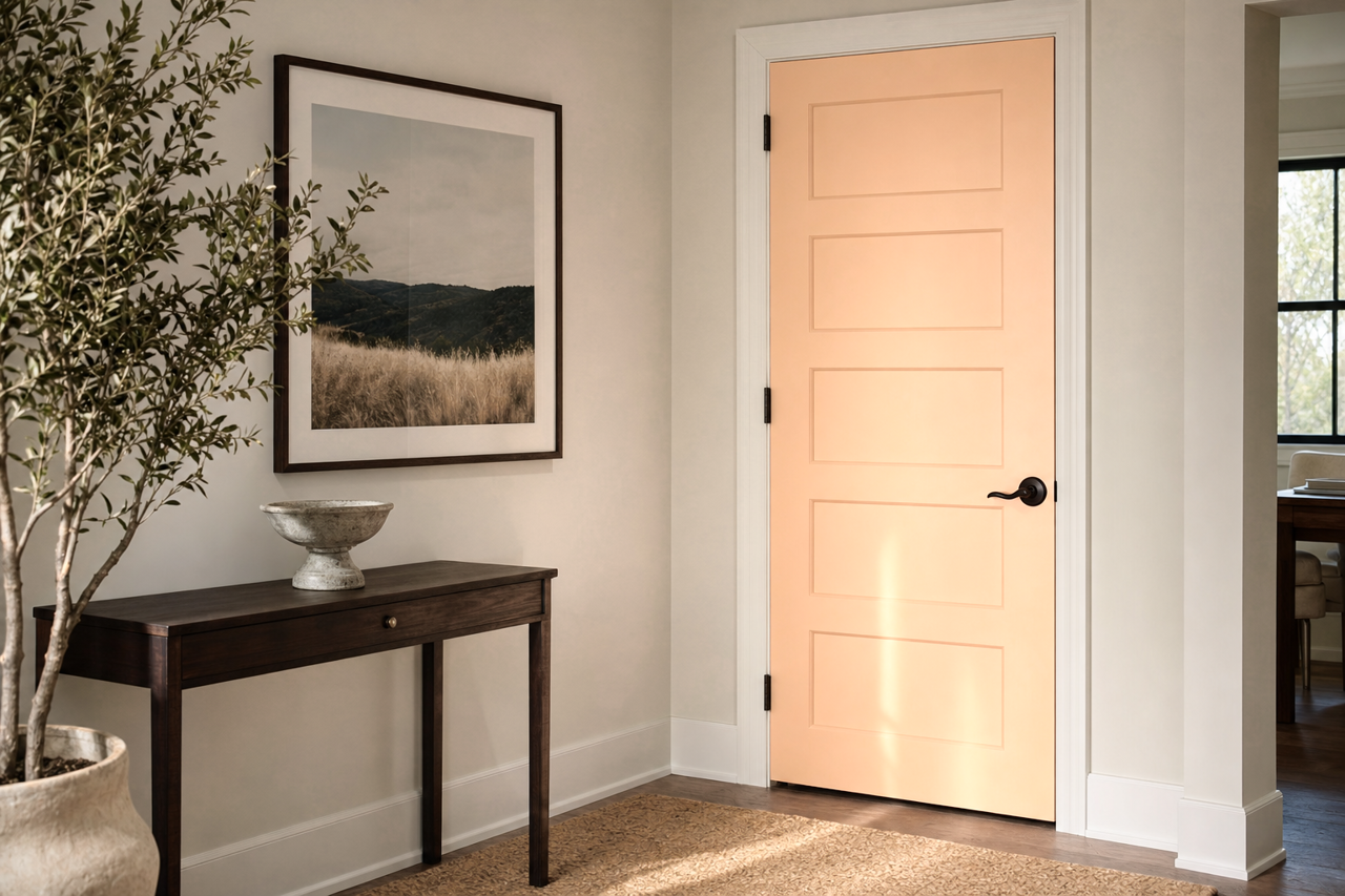 Southern Peach by Valspar on interior-doors