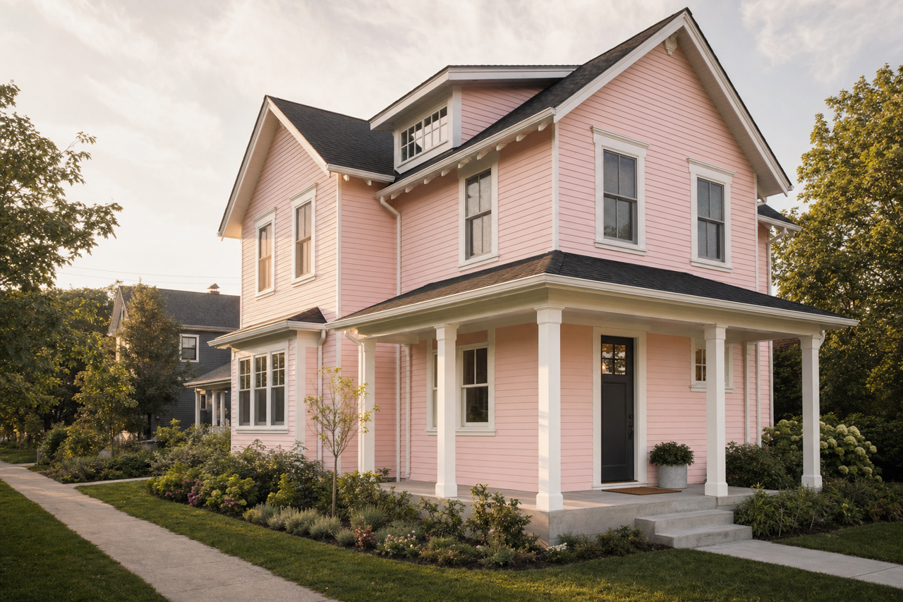 Pink by Benjamin Moore on exterior