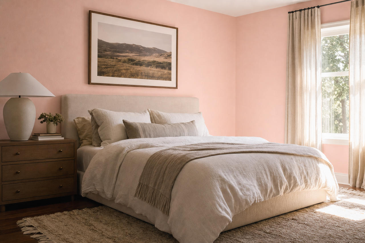 Pink by Benjamin Moore on interiors