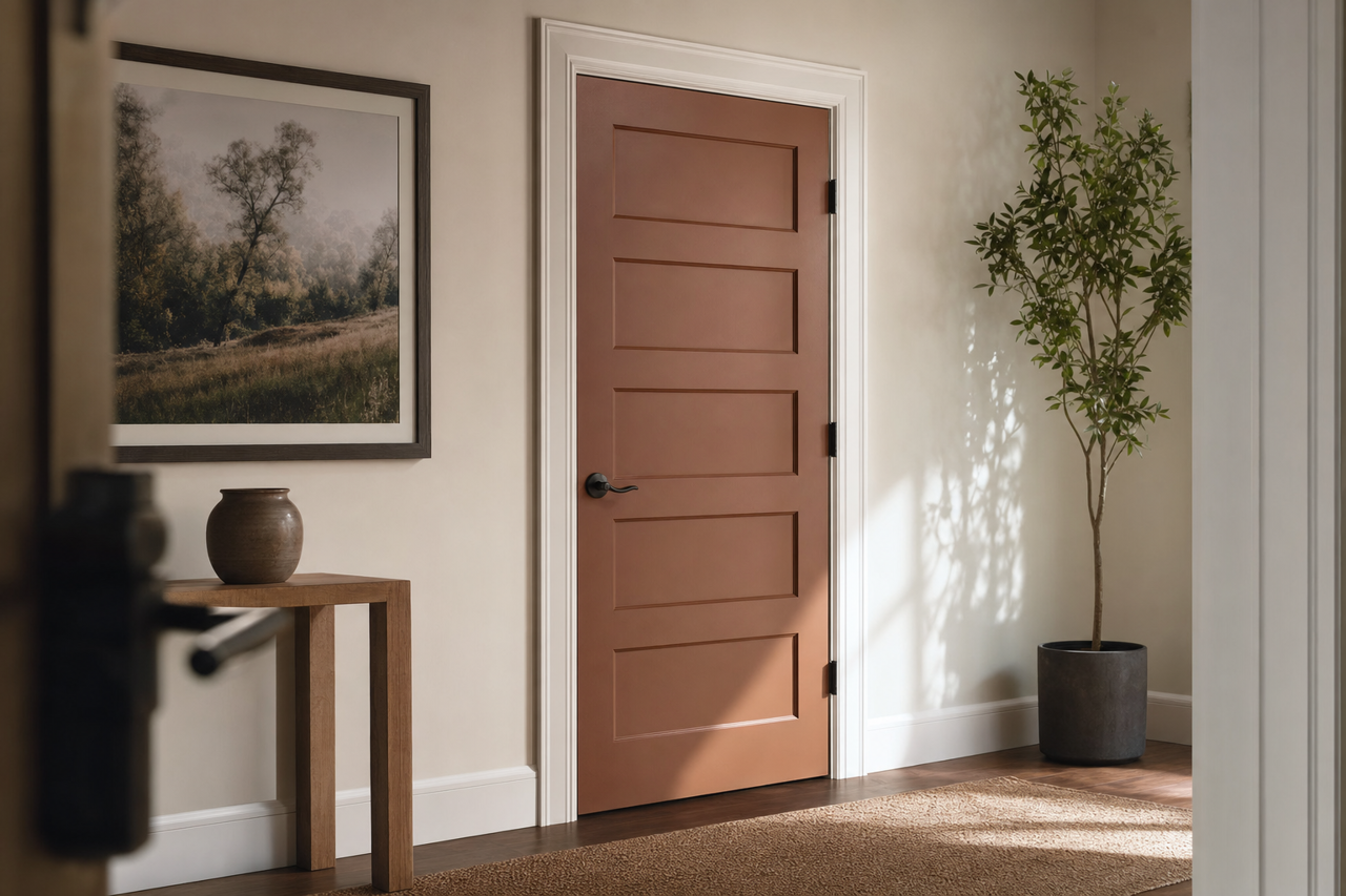Chocolate Sauce by Valspar on interior-doors