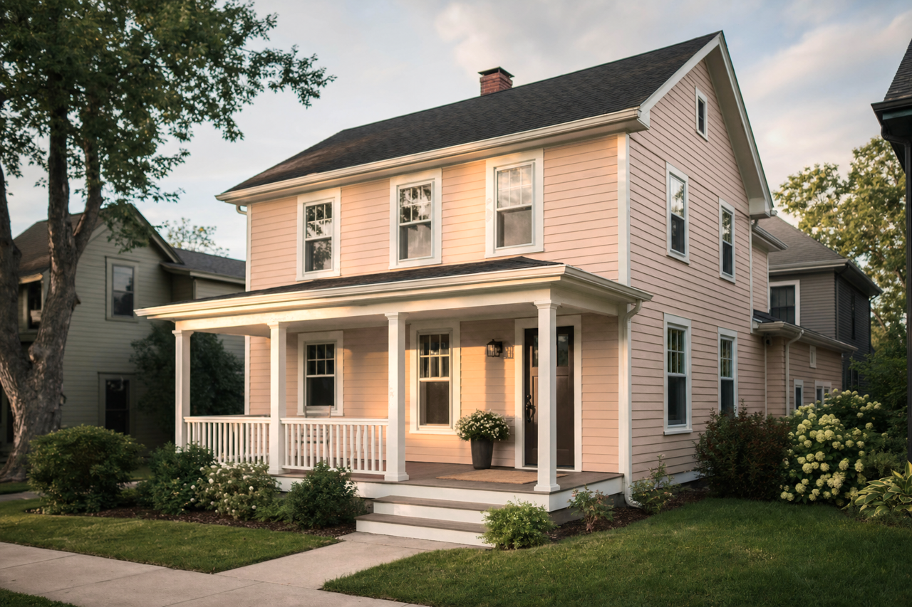 Estate Peach by Valspar on exterior