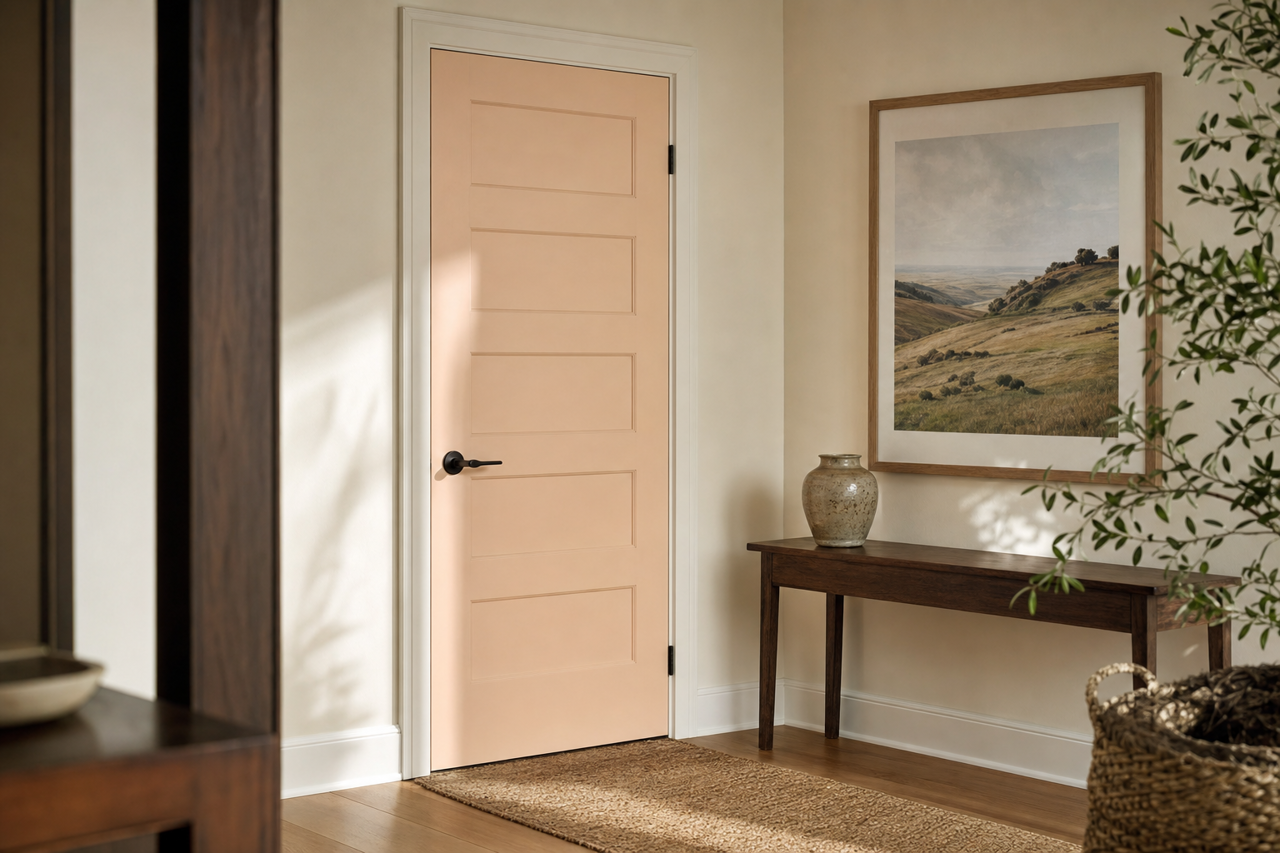 Simply Subtle Pink by Valspar on interior-doors