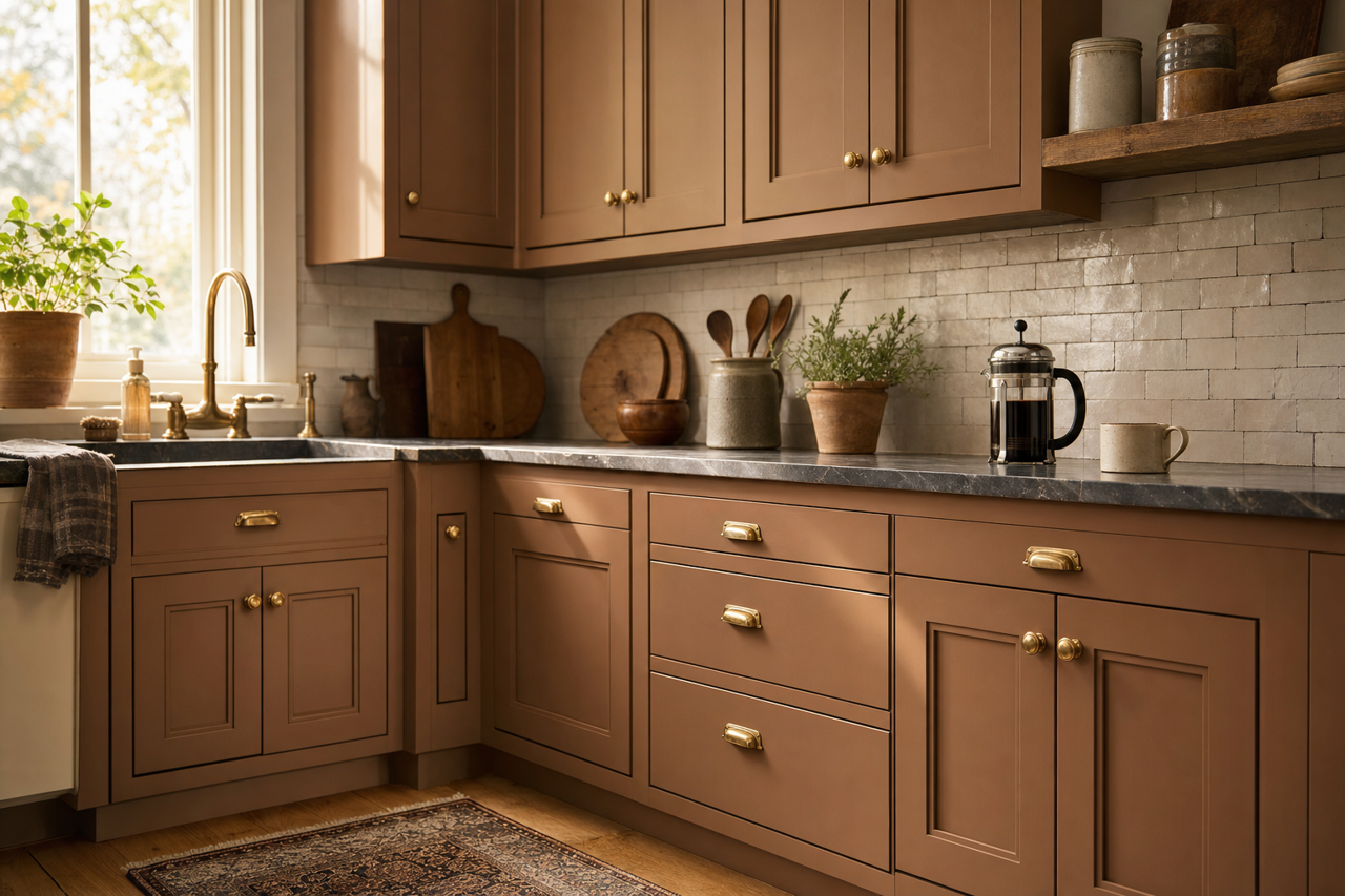 Mudslide by Valspar on cabinets