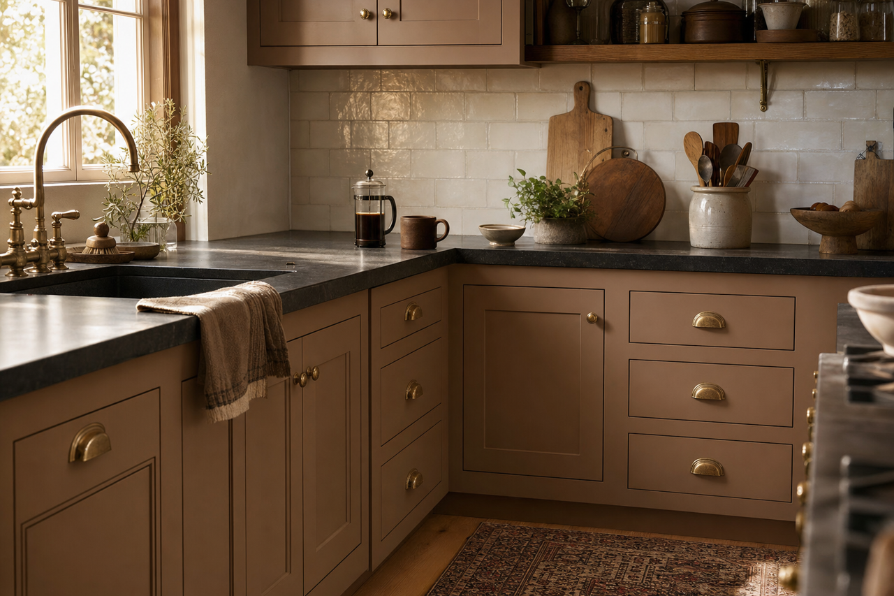 Scented Candle by Valspar on cabinets