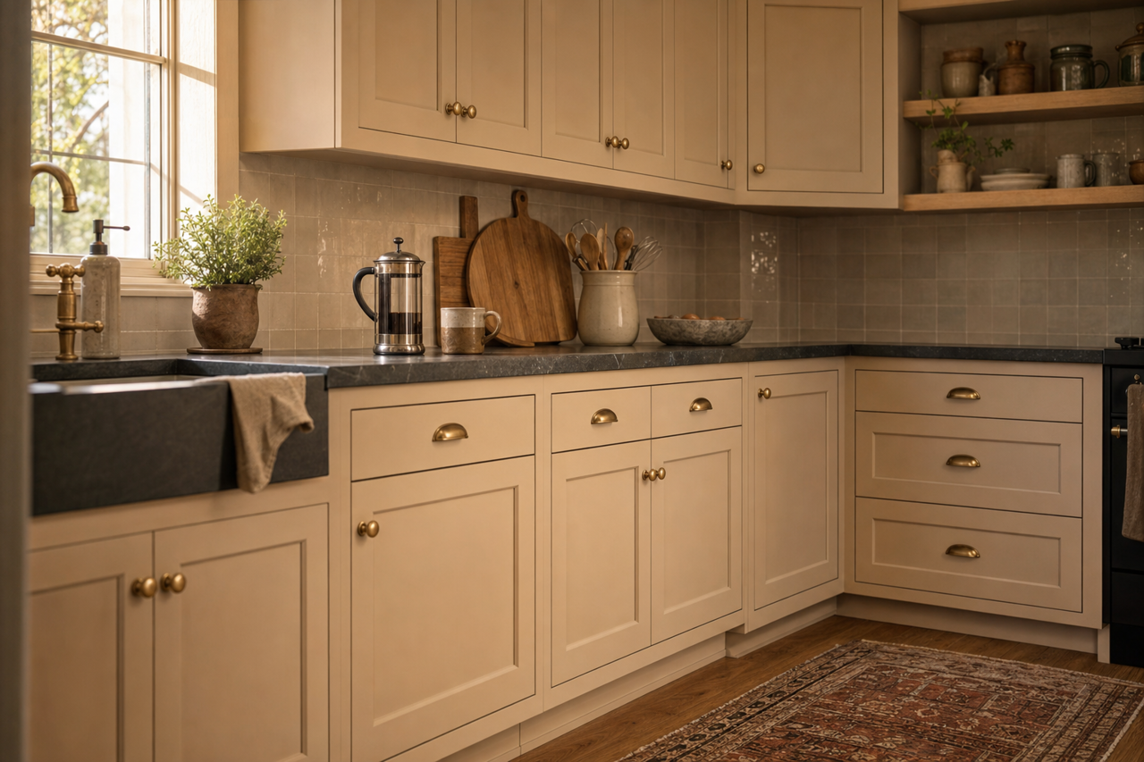 Clean Sweep by Valspar on cabinets
