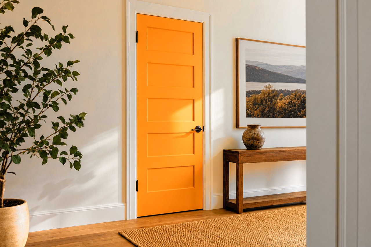Buttercup Squash by Valspar on interior-doors