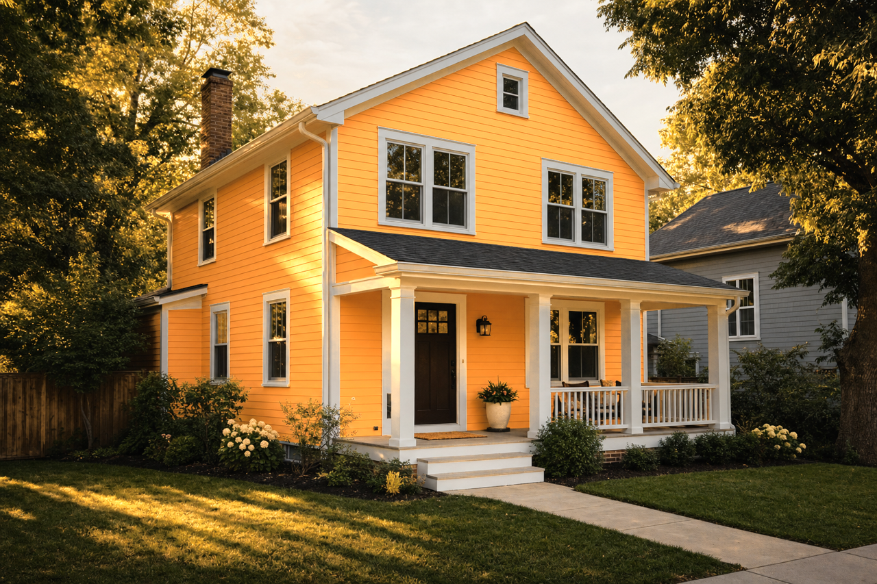Pumpkin Butter by Valspar on exterior