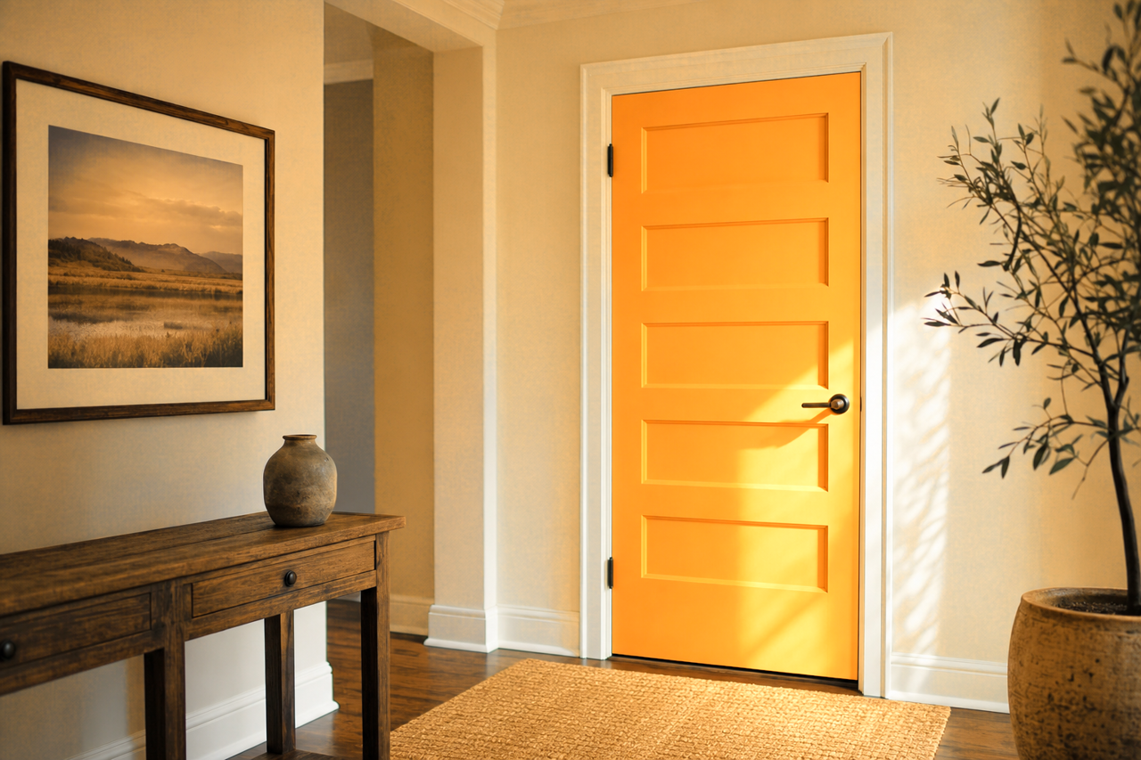 Pumpkin Butter by Valspar on interior-doors