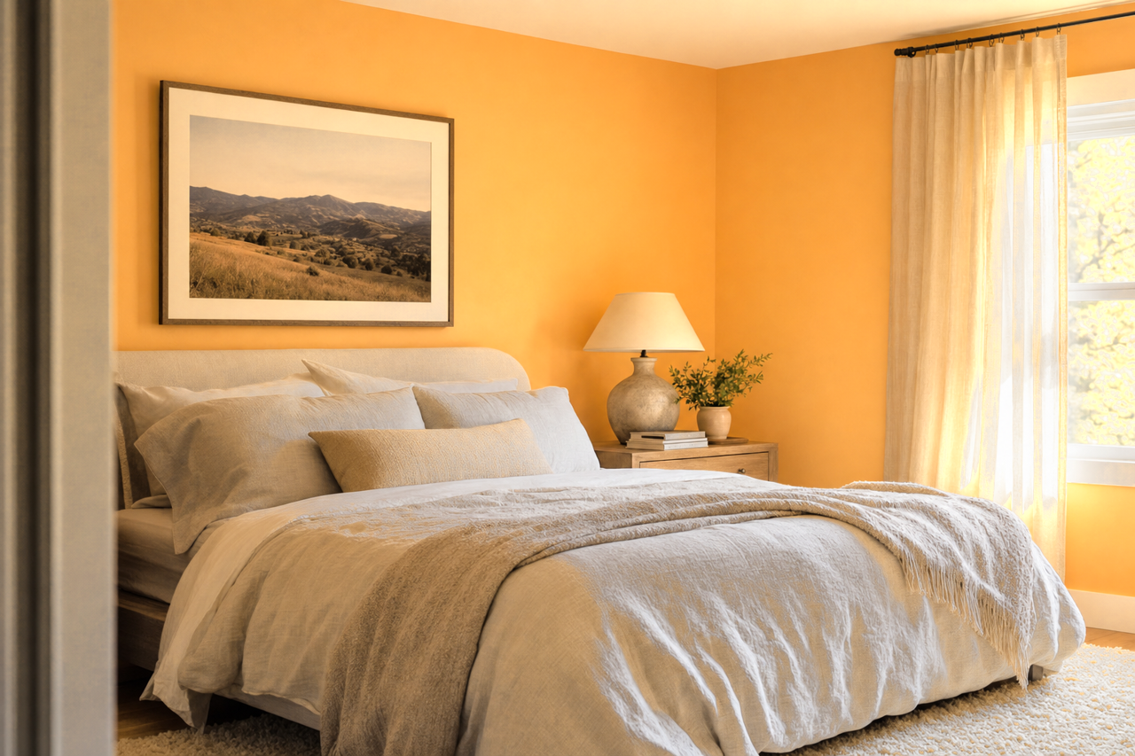 Orange Toffee by Valspar on interiors