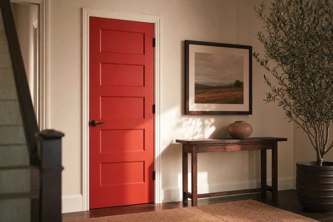 Shy by Benjamin Moore on interior-doors