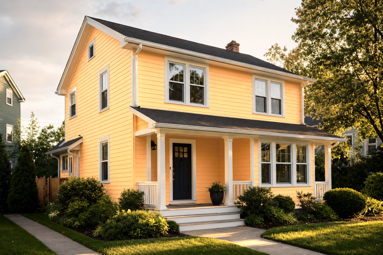 Cantaloupe Smile by Valspar on exterior