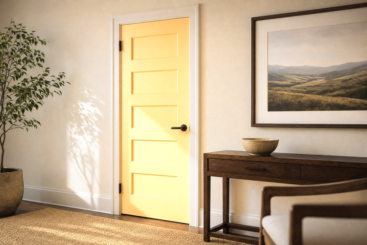 Whipped Apricot by Valspar on interior-doors