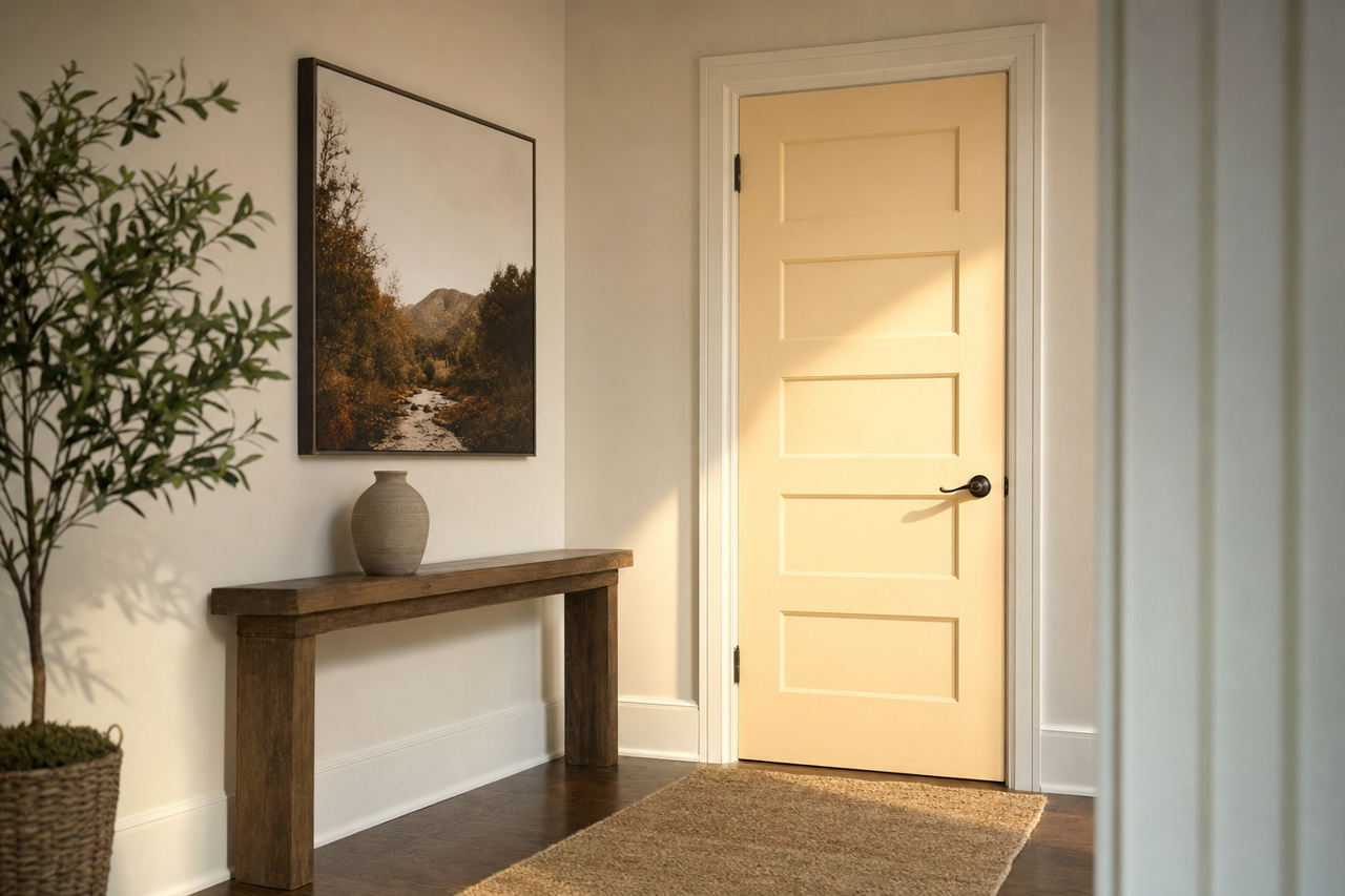 Cosmic Cream by Valspar on interior-doors