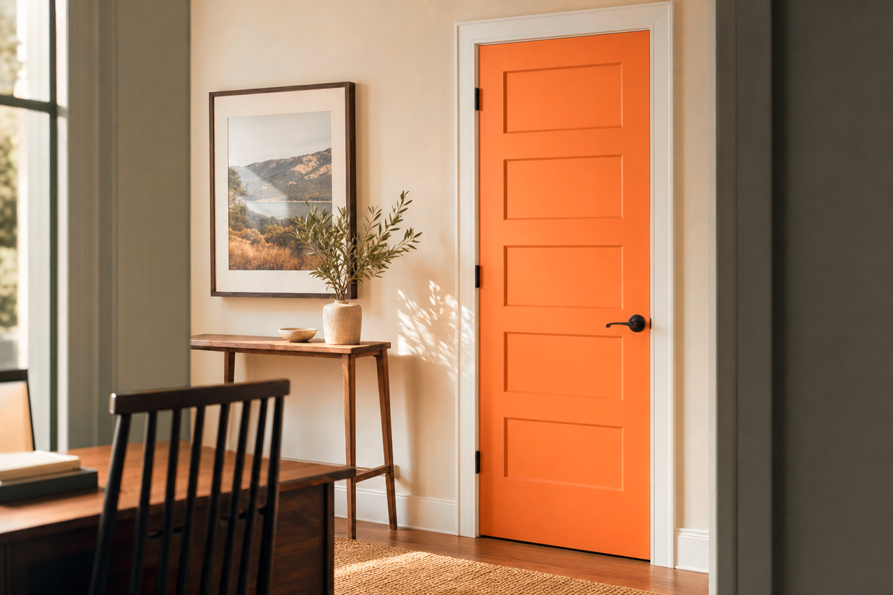Carrot Cake by Valspar on interior-doors