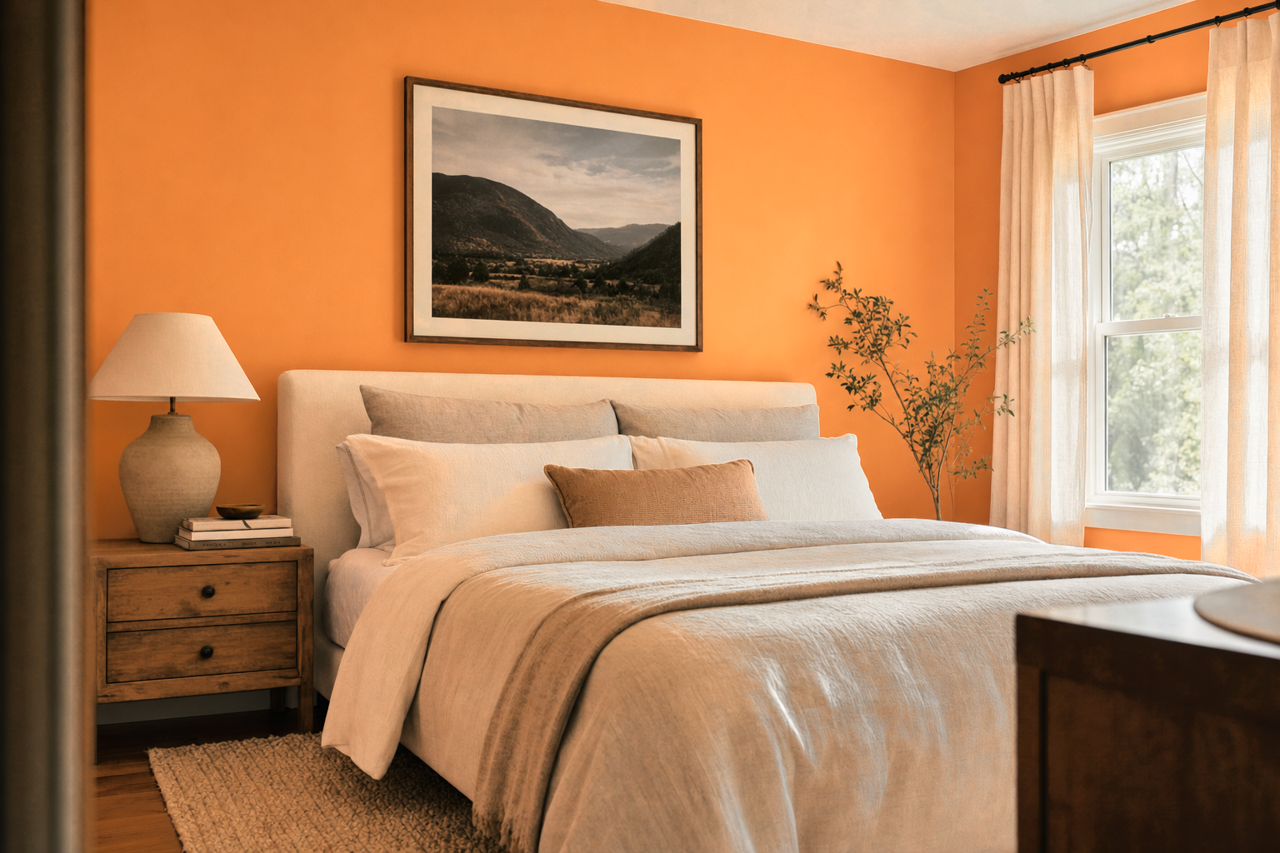 Brushed Orange by Valspar on interiors