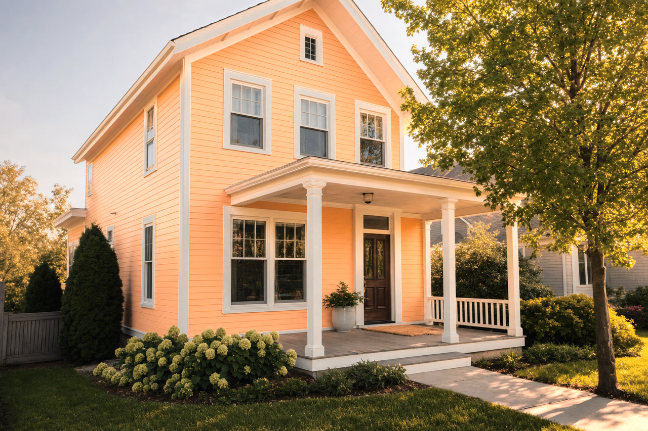 Tangerine Cream by Valspar on exterior