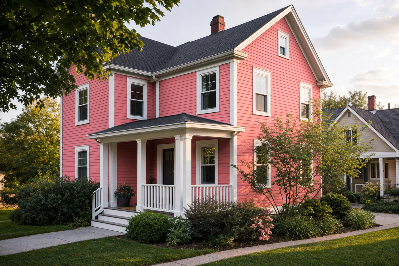 Coral by Benjamin Moore on exterior
