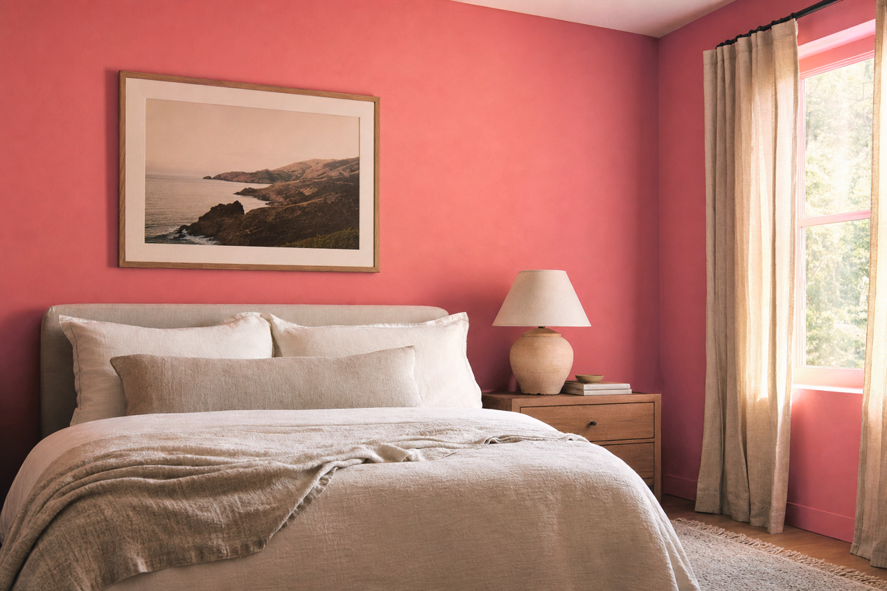 Coral by Benjamin Moore on interiors