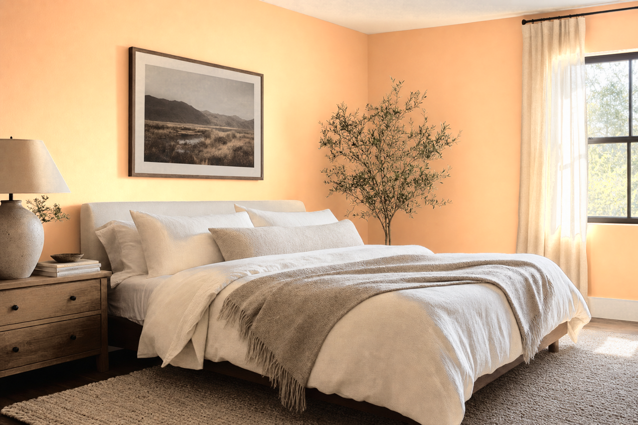 Orange Mousse by Valspar on interiors