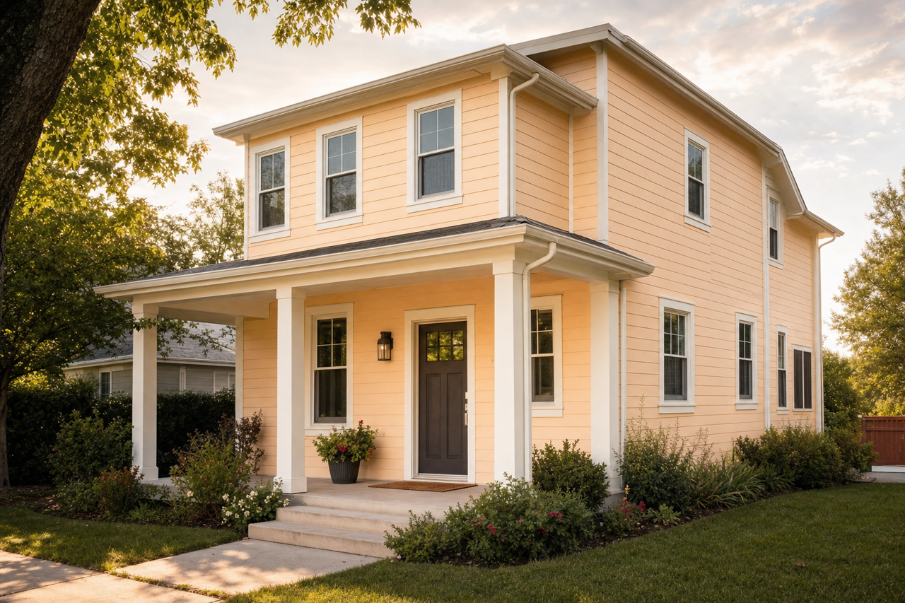 Orange Sparkle by Valspar on exterior