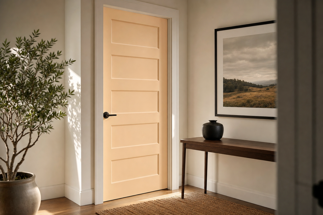 Orange Sparkle by Valspar on interior-doors