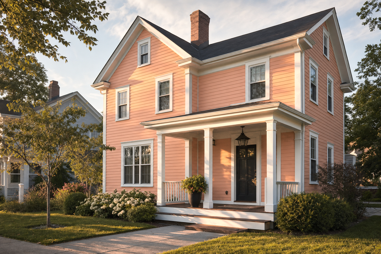 Peach Ice Cream by Valspar on exterior