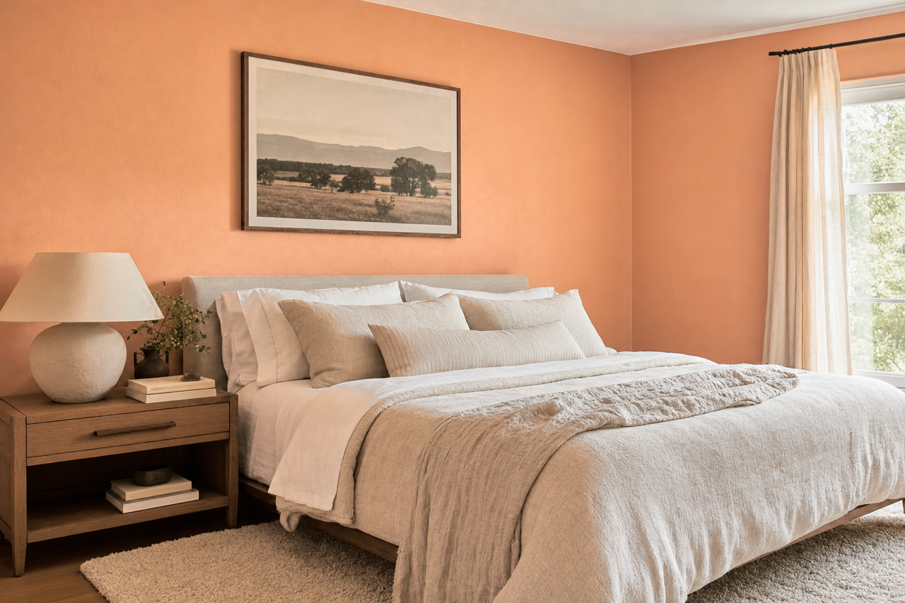 Peach Ice Cream by Valspar on interiors