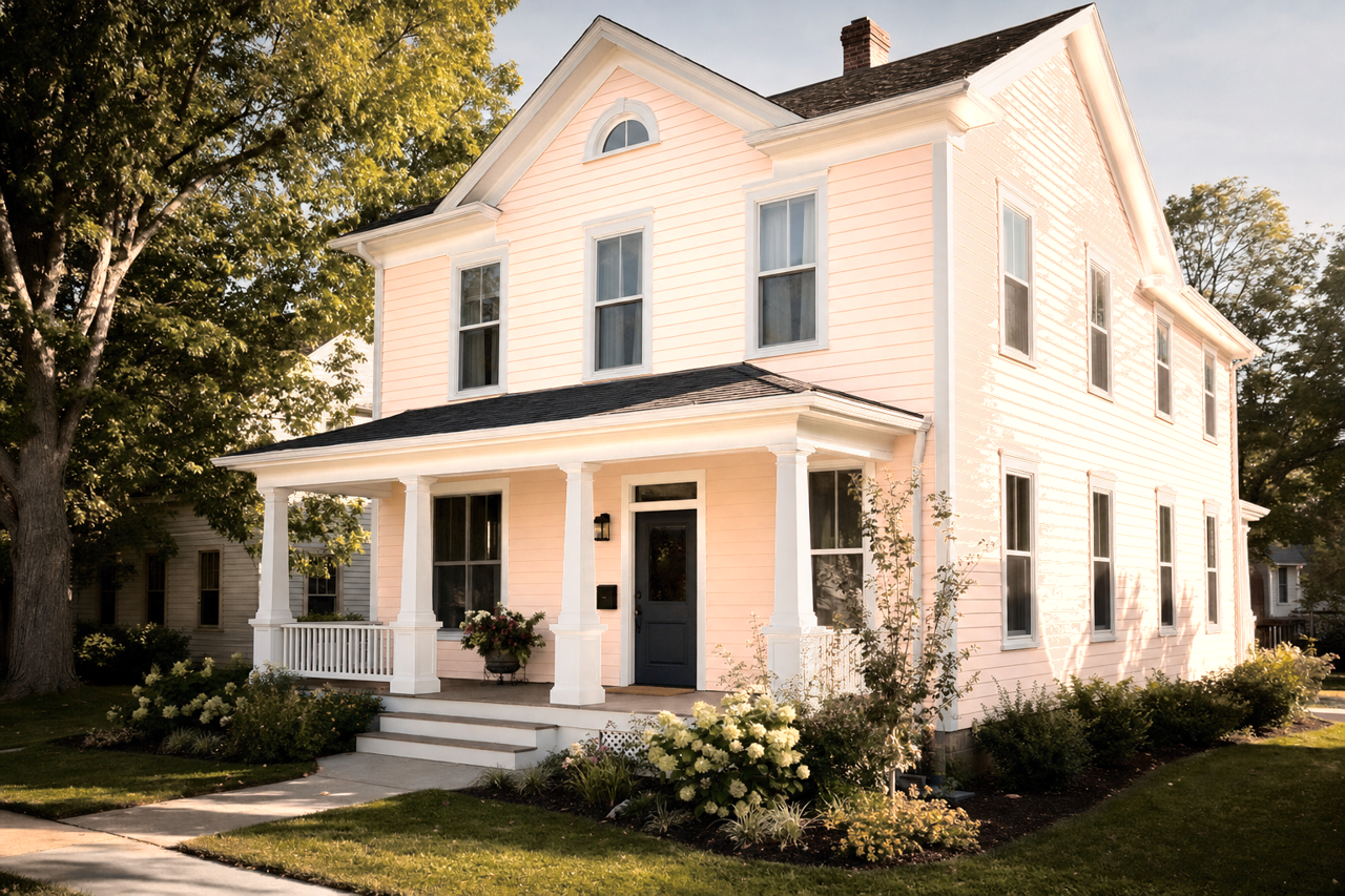 Peachy Confection by Valspar on exterior