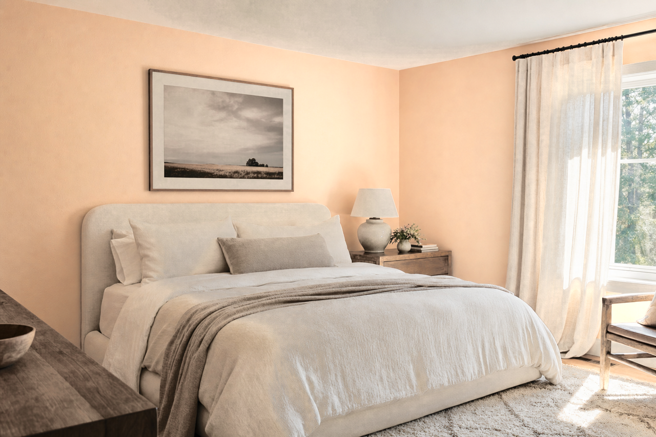 Peachy Confection by Valspar on interiors