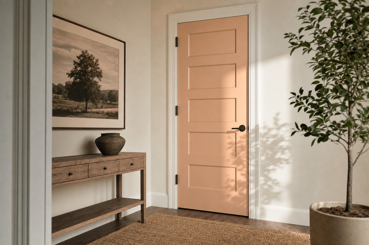 New Haven Clay by Valspar on interior-doors
